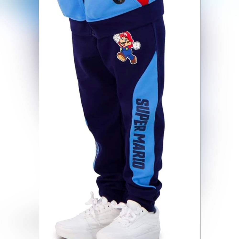 Nintendo Super Mario Kids Navy Blue Active Sweatpants Joggers